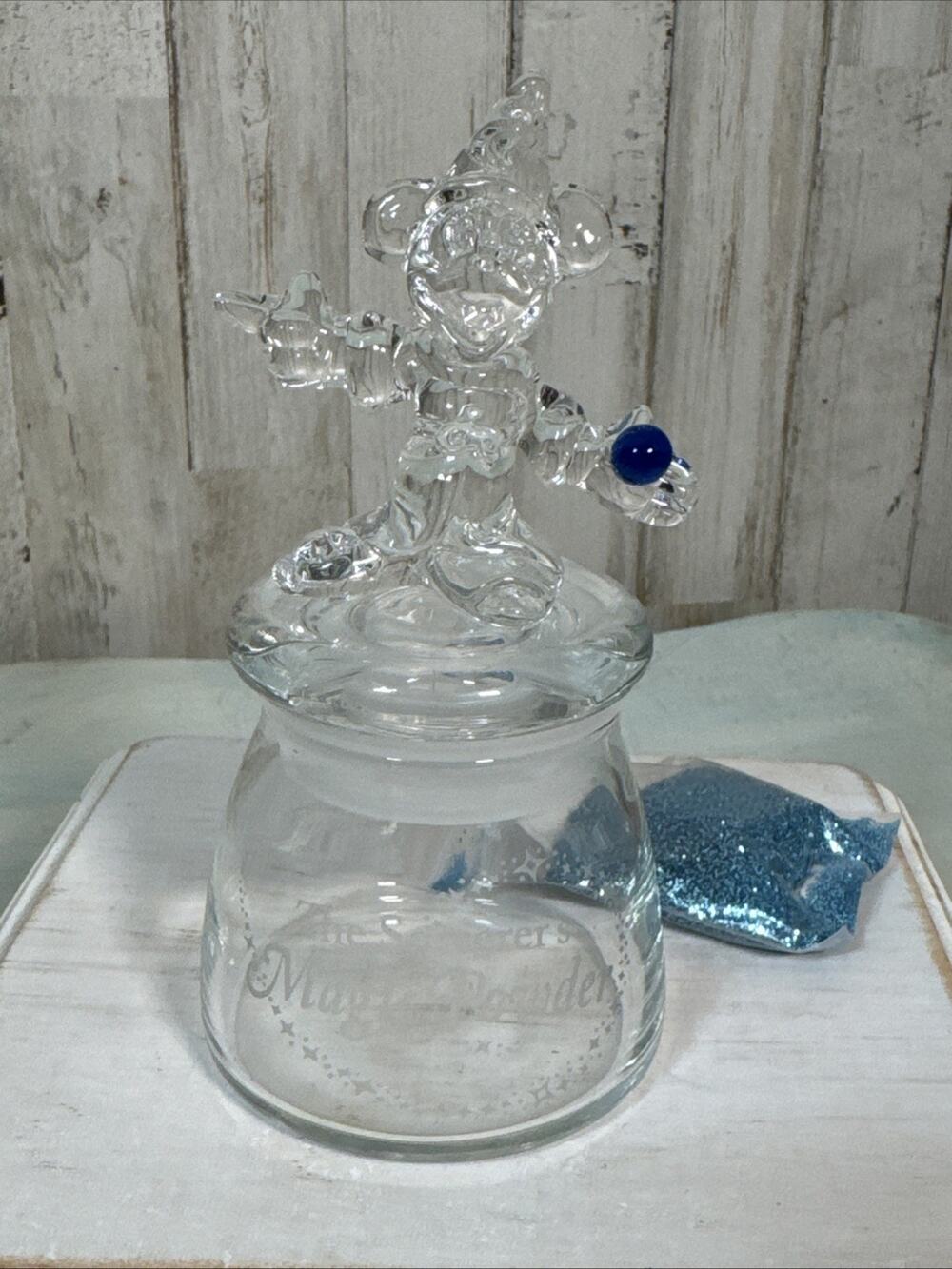 Disney Arribas Bros Crystal Sorcerer Mickey Jar With “Magical Powder”